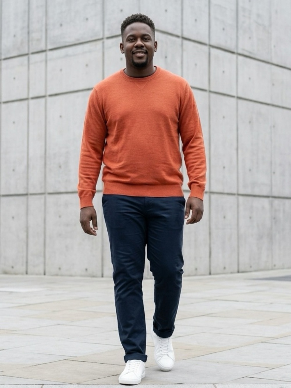 Orvis Men's Crewneck Sweater in Rust Orange